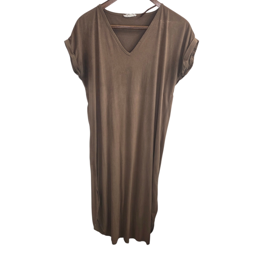 Peach Love Brown Suede Long Dress Size Large